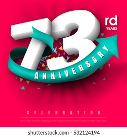 Anniversary emblems 73 anniversary template design