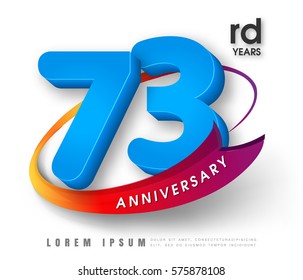 Anniversary emblems 73 anniversary template design