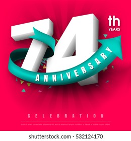 Anniversary emblems 74 anniversary template design