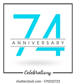 Anniversary emblems 74 anniversary template design