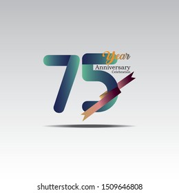 Anniversary emblems 75 in anniversary concept template design