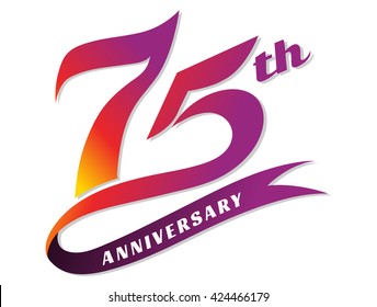 anniversary emblems 75 in anniversary concept template design