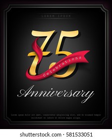 Anniversary emblems 75 anniversary template design