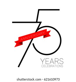 Anniversary emblems 75 anniversary template design