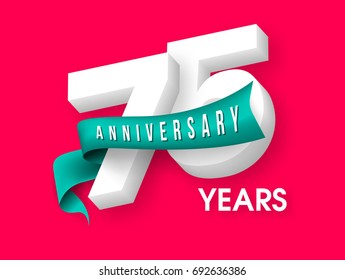 Anniversary emblems 75 anniversary template design