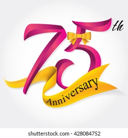 Anniversary emblems 75-anniversary template design