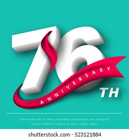 Anniversary emblems 76 anniversary template design