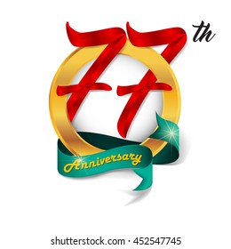 Anniversary emblems 77 anniversary template design