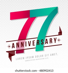 Anniversary emblems 77 anniversary template design