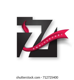 Anniversary emblems 77 anniversary template design. Creative design for your greetings card, flyers, invitation, posters, brochure, banners, calendar