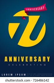 Anniversary emblems 77 anniversary template design. Creative design for your greetings card, flyers, invitation, posters, brochure, banners, calendar