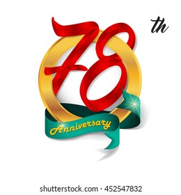Anniversary emblems 78 anniversary template design