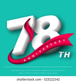 Anniversary emblems 78 anniversary template design