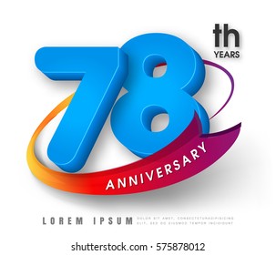Anniversary emblems 78 anniversary template design