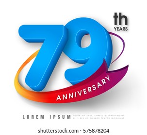 Anniversary emblems 79 anniversary template design