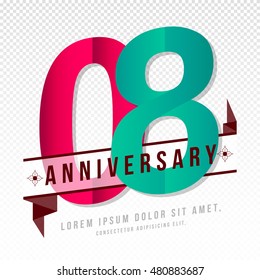 Anniversary emblems 8 anniversary template design