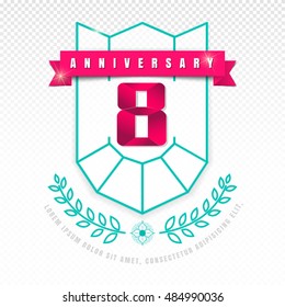 Anniversary emblems 8 anniversary template design
