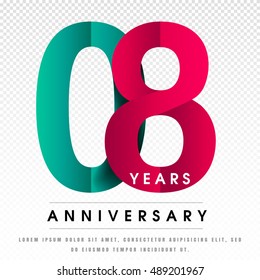 Anniversary emblems 8 anniversary template design