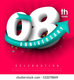 Anniversary emblems 8 anniversary template design