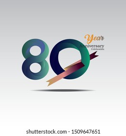 Anniversary emblems 80 in anniversary concept template design