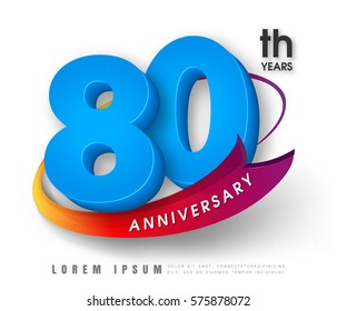 Anniversary emblems 80 anniversary template design