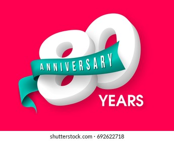 Anniversary emblems 80 anniversary template design