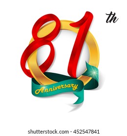 Anniversary emblems 81 anniversary template design