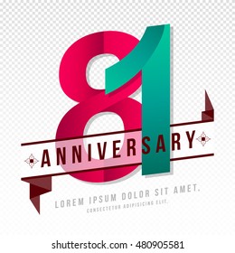 Anniversary emblems 81 anniversary template design