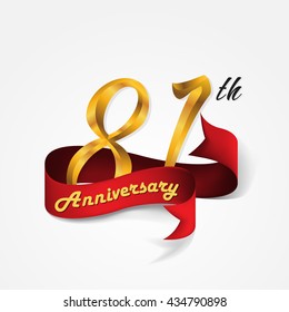 Anniversary emblems 81-anniversary template design