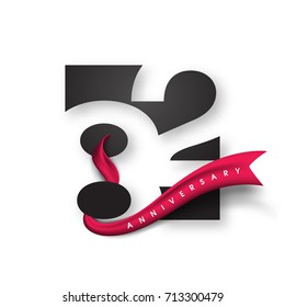 Anniversary emblems 82 anniversary template design. Creative design for your greetings card, flyers, invitation, posters, brochure, banners, calendar