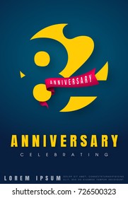 Anniversary emblems 82 anniversary template design. Creative design for your greetings card, flyers, invitation, posters, brochure, banners, calendar