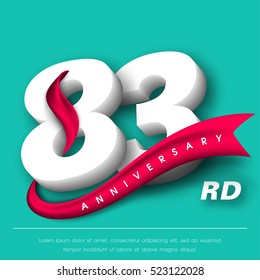 Anniversary emblems 83 anniversary template design