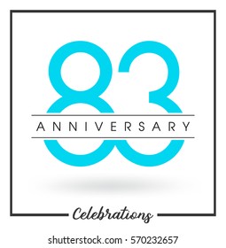Anniversary emblems 83 anniversary template design