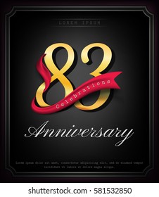 Anniversary emblems 83 anniversary template design