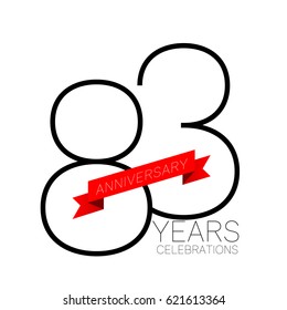 Anniversary emblems 83 anniversary template design