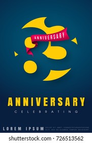 Anniversary emblems 83 anniversary template design. Creative design for your greetings card, flyers, invitation, posters, brochure, banners, calendar