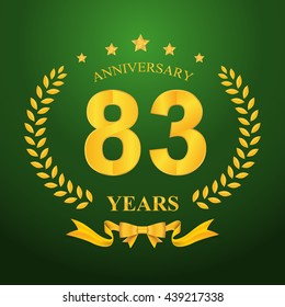 Anniversary emblems 83-anniversary template design