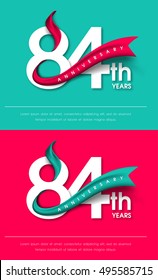 Anniversary emblems 84 anniversary template design