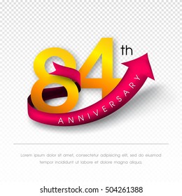 Anniversary emblems 84 anniversary template design