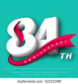 Anniversary emblems 84 anniversary template design
