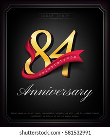 Anniversary emblems 84 anniversary template design