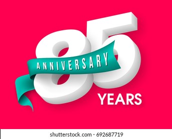 Anniversary emblems 85 anniversary template design