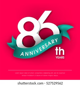 Anniversary emblems 86 anniversary template design