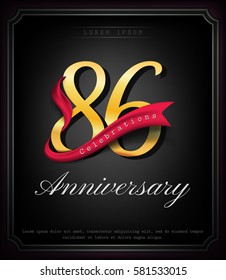 Anniversary emblems 86 anniversary template design
