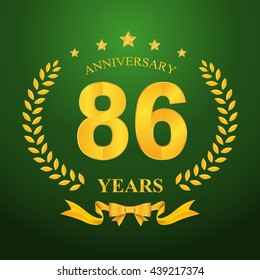 Anniversary emblems 86-anniversary template design