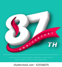 Anniversary emblems 87 anniversary template design