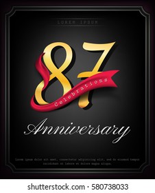 Anniversary emblems 87 anniversary template design