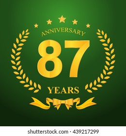 Anniversary emblems 87-anniversary template design