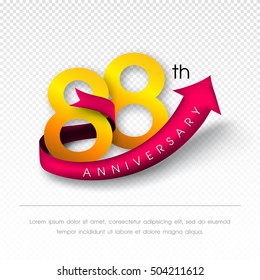 Anniversary emblems 88 anniversary template design