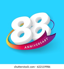 Anniversary emblems 88 anniversary template design